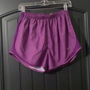 Purple patterned Nike shorts